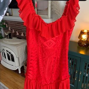 Hello Molly red off the shoulder dress